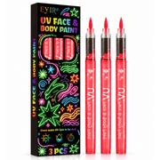 UV Neon Schminkstifte Magenta 3er-Set - TwentyFourParty