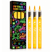 UV Neon Schminkstifte Orange 3er-Set - TwentyFourParty