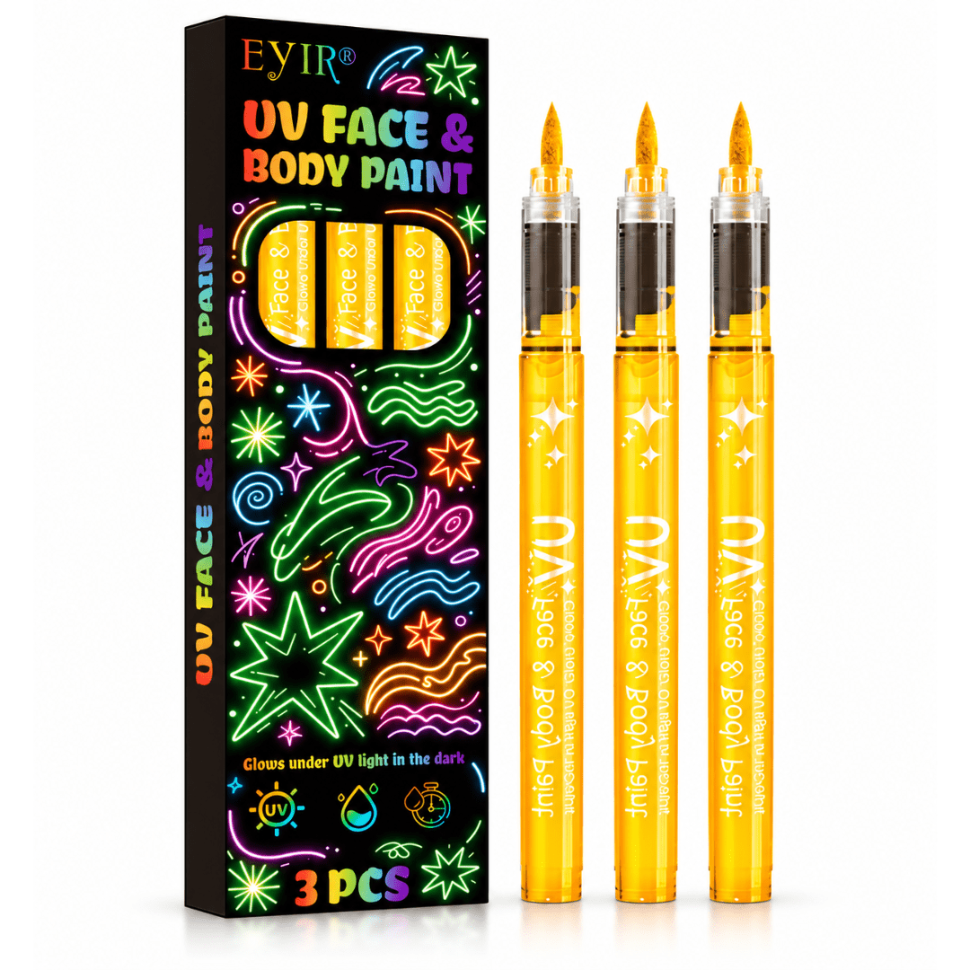 UV Neon Schminkstifte Orange 3er-Set - TwentyFourParty