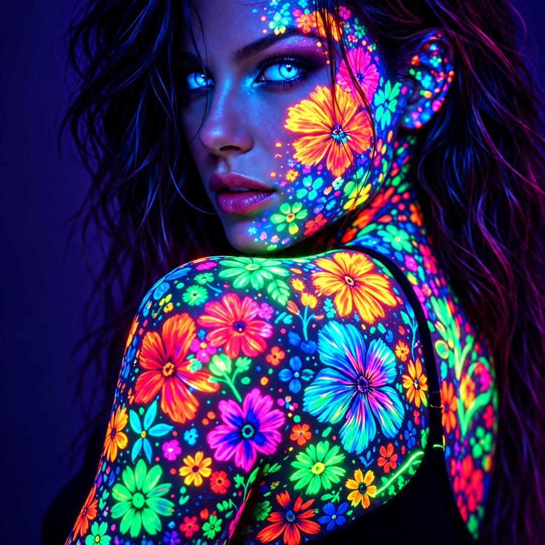 UV Neon Schminkstifte Orange 3er-Set - TwentyFourParty