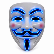 Vendetta LED-Maske Blau – Guy Fawkes EL Wire Leuchtmaske - TwentyFourParty