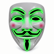 Vendetta LED-Maske Grün – Guy Fawkes EL Wire Leuchtmaske - TwentyFourParty