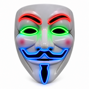 Vendetta LED-Maske Multi Colour – Guy Fawkes EL Wire Leuchtmaske - TwentyFourParty