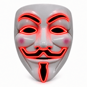 Vendetta LED-Maske Rot – Guy Fawkes EL Wire Leuchtmaske - TwentyFourParty