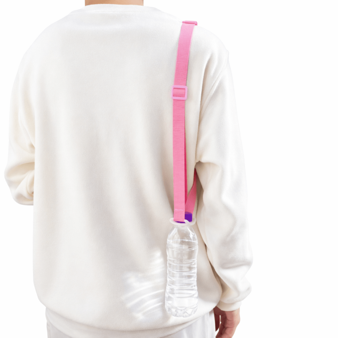 Verstellbarer Flaschenhalter mit Schultergurt Rosa - TwentyFourParty