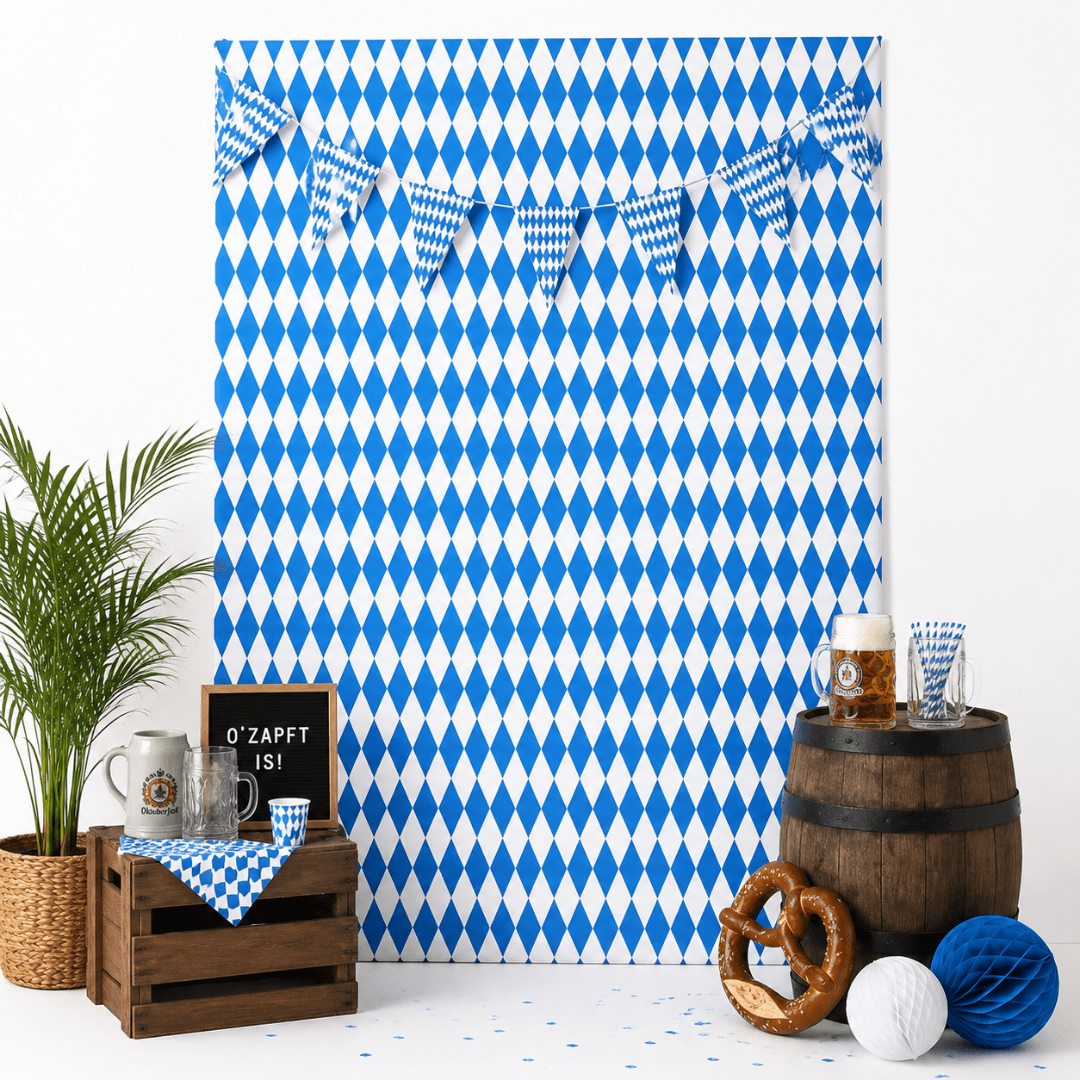 Wanddeko Bayrische Raute Blau Weiß - TwentyFourParty