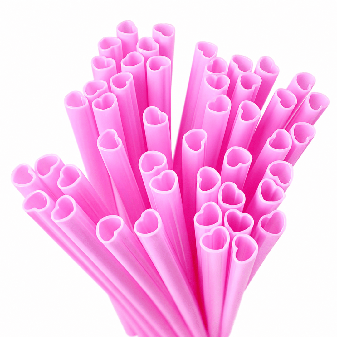 Wiederverwendbare Herz Trinkhalme Rosa 30er Set - TwentyFourParty