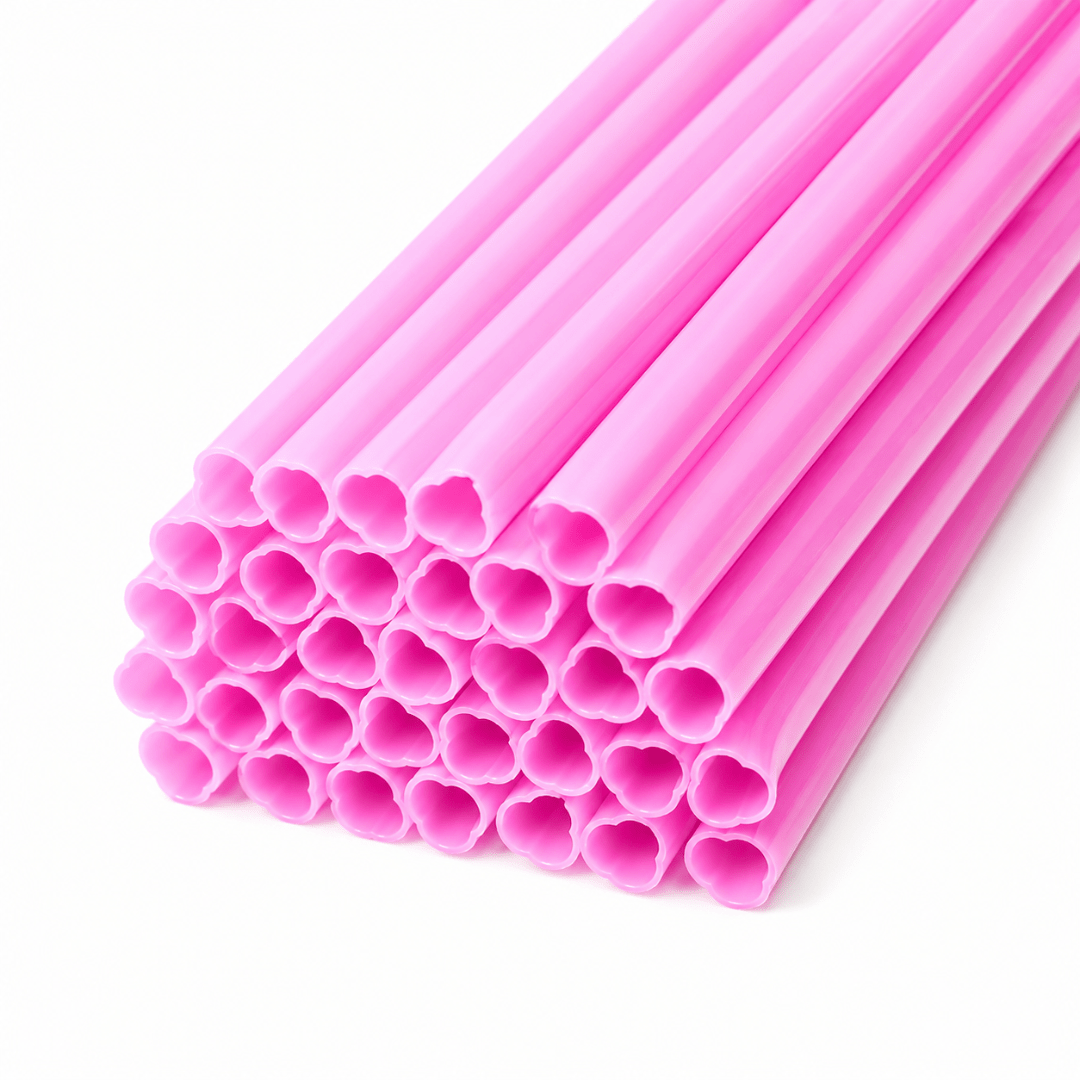 Wiederverwendbare Herz Trinkhalme Rosa 30er Set - TwentyFourParty