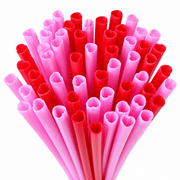 Wiederverwendbare Herz Trinkhalme Rosa & Rot 30er Set - TwentyFourParty