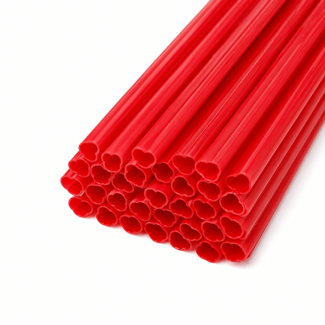 Wiederverwendbare Herz Trinkhalme Rot 30er Set - TwentyFourParty