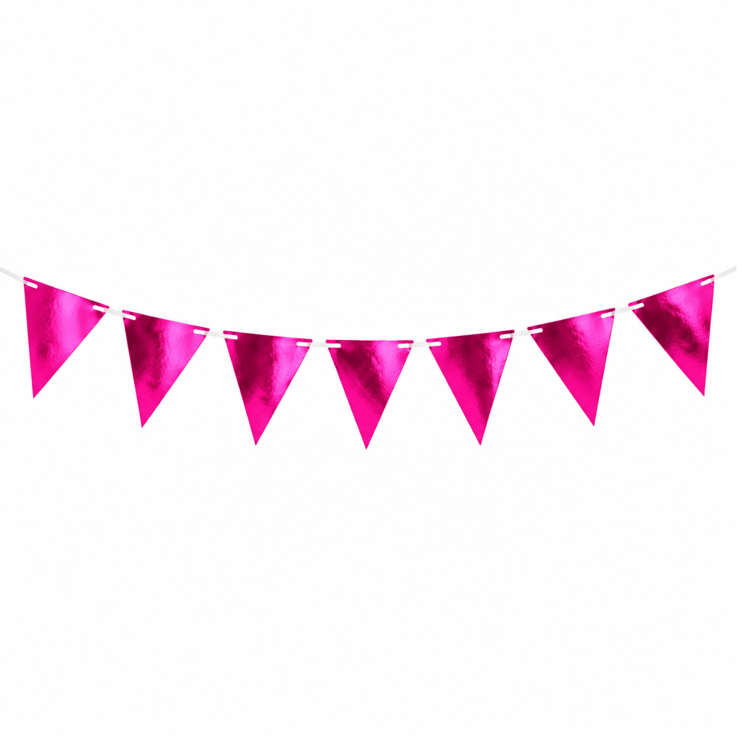Wimpelkette Metallic Pink 3 m - TwentyFourParty