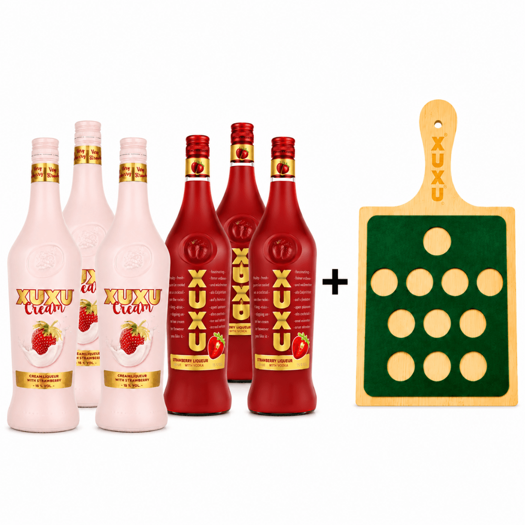 XUXU Party Set – 6 Flaschen + Shot-Tablett gratis - TwentyFourParty