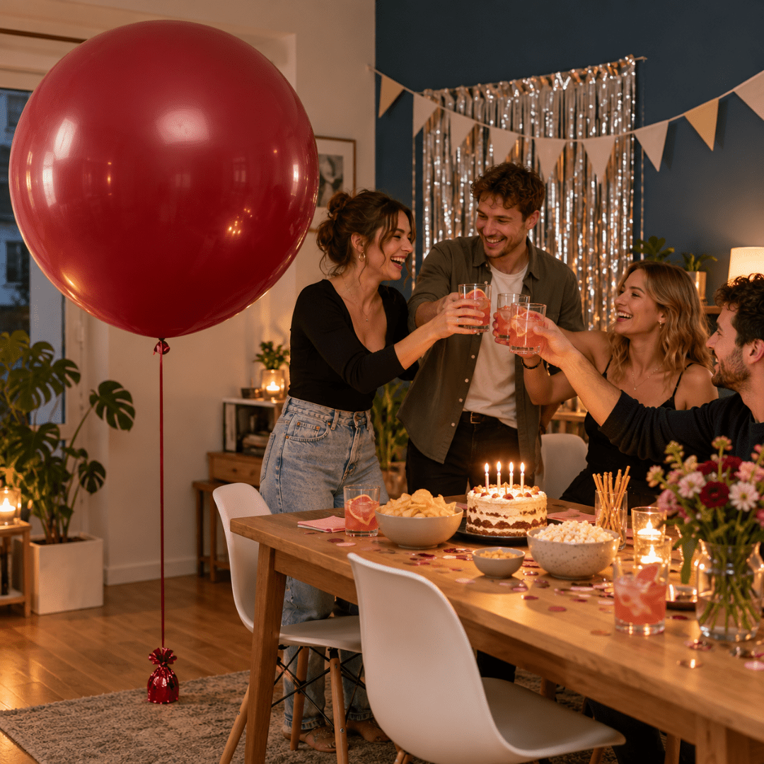 XXL Ballon Dunkelrot 1 Meter - TwentyFourParty