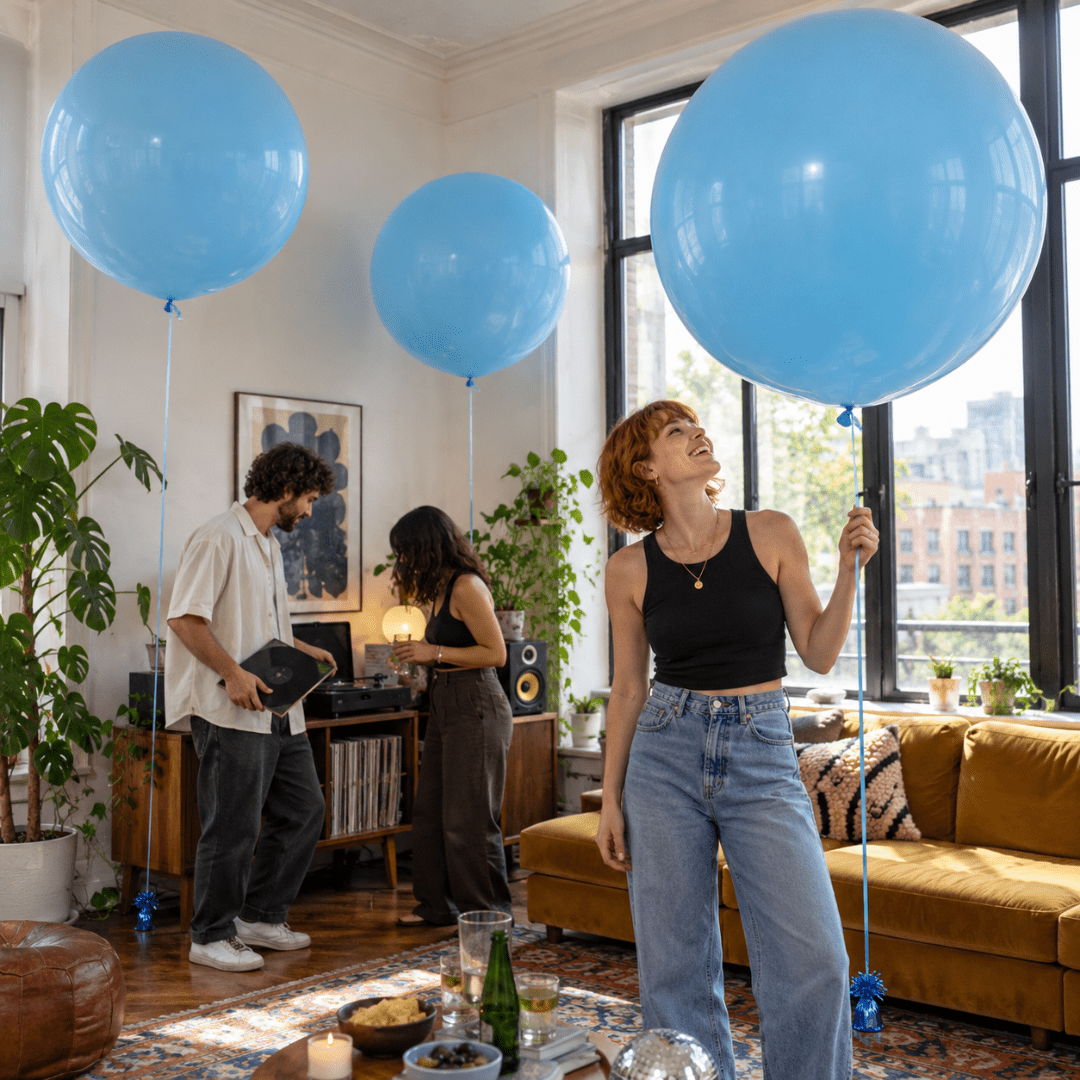 XXL Ballon Hellblau 1 Meter - TwentyFourParty