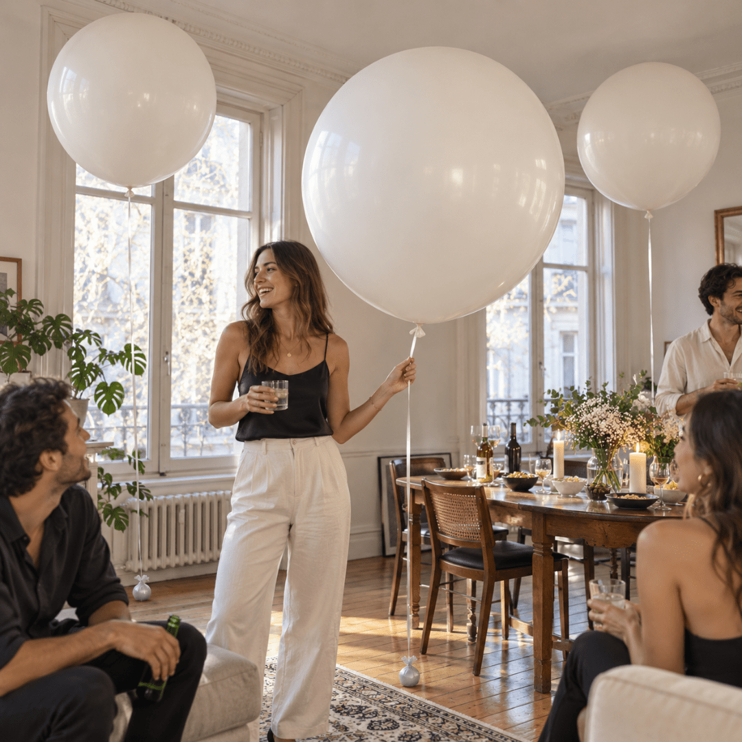 XXL Ballon Weiß 1 Meter - TwentyFourParty