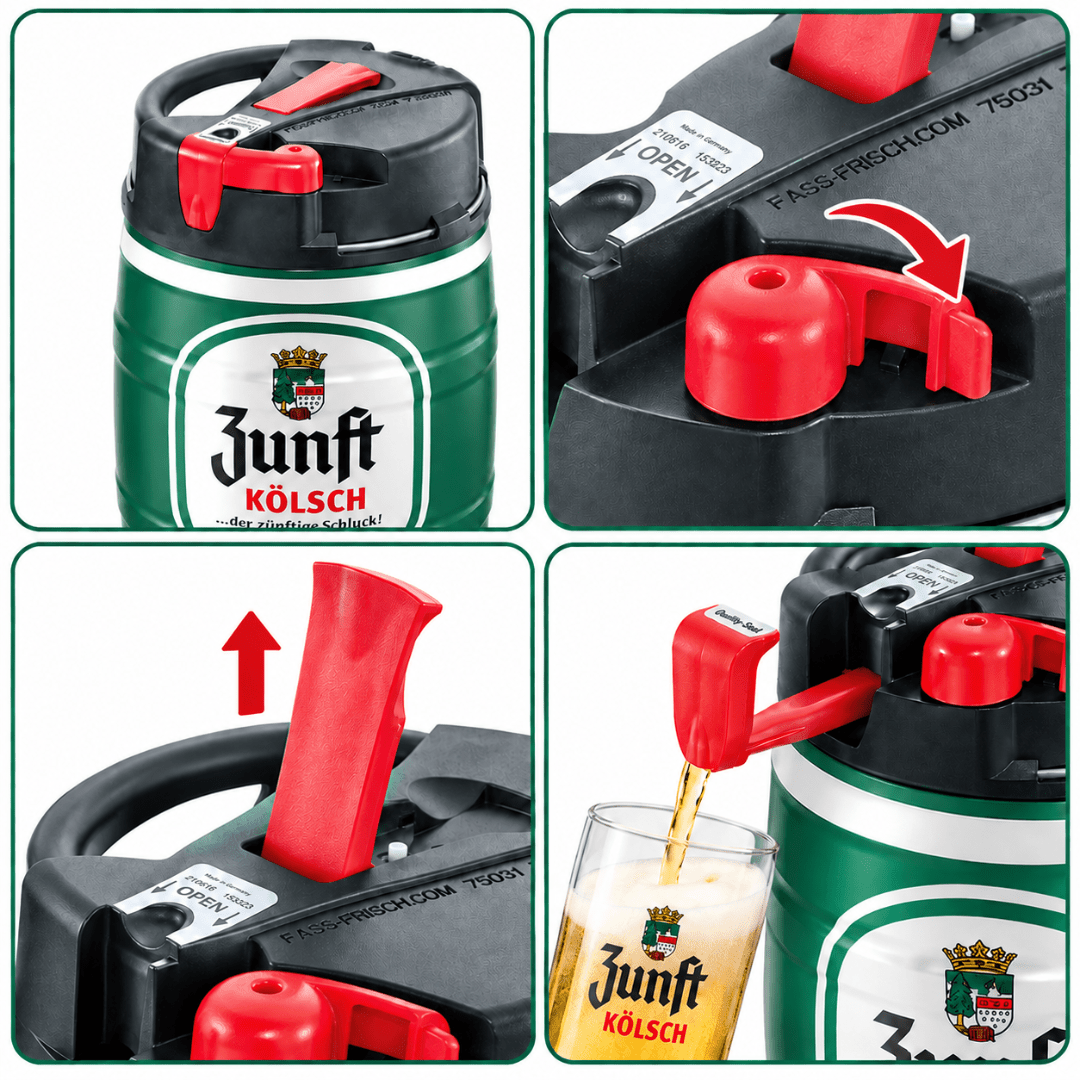 Zunft Kölsch 5 Liter CO2 Partyfass mit Zapfhahn - TwentyFourParty